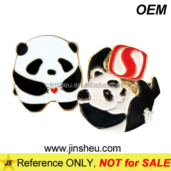 advertising animal gift enamel color custom metal panda badge