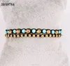 100% natural turquoise stone gold stainless steel skull beads bracelet