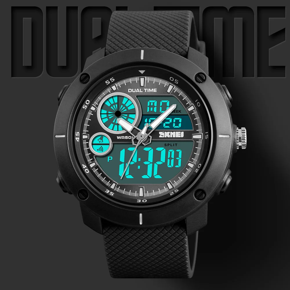 dual time night light watch for young people private label watch