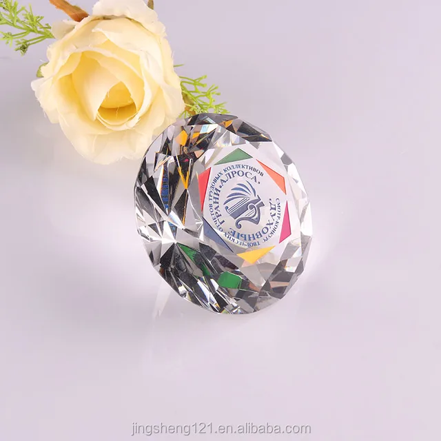 logo large crystal diamond paperweight wedding souvenirs guests