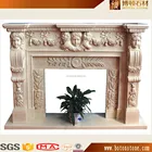Fireplace with Floral Design, Decorative Flame Electric Fireplace Mantel Surround