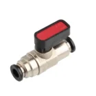XHnotion 6mm Tube Nickel Plated Brass Ball Valve with Plastic Push in Sleeve Ends