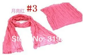 JPscarf 9000 Korean wrinkle scarf wild candy -colored transparent elegant silk scarf shawl lots of colors