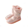 Free Samples Many Colors Mid-Calf Half Design Double Face Sheepskin Crystal Decorations Flat Winter Snow Boots For Ladies