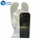 Marble Tombstone New Designs Black Headstone Weeping Angel Engraving Granite Marble Tombstone