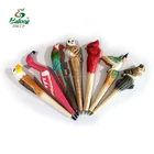 Ready to ship factory price 72 pcs per box custom logo carving wood pens