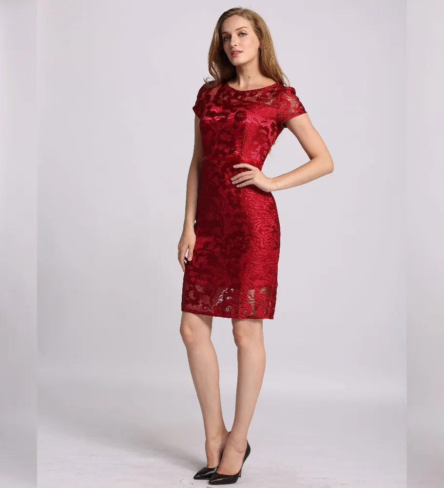 De diseño de moda de estilo chino rojo para adultos fiesta vestido de Dama