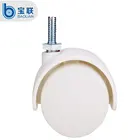 Selling White 40mm 1 Inch Threaded Pin Wheels Furniture Casters