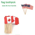 80mm toothpick paper material matte face flag picks used for food