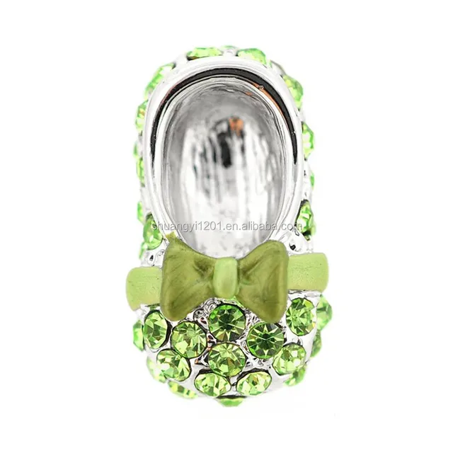 alloy metal pink crystal bowknot shoe shape brooches for gifts