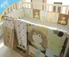 Baby cartoon embroidery applique patchwork crib bedding with bumpers set
