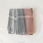 Wholesale fashion winter pashmina good tartan 100% acrylic lady woven plaid women winter hijab scarf shawl