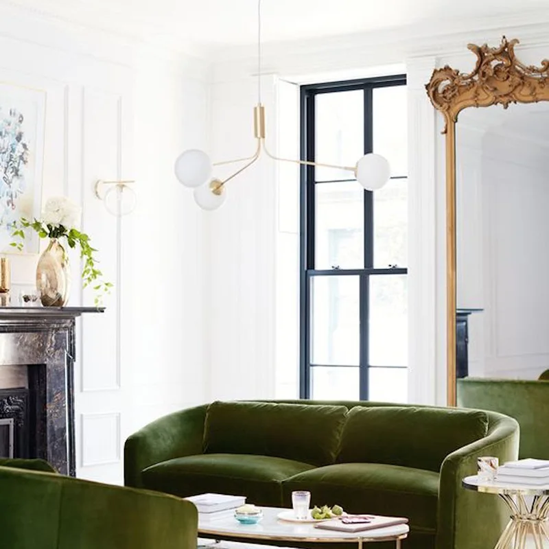 Postmodern Nordic American chandelier creative personality restaurant lamp bedroom art wrought iron branch molecular chandelier