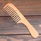 High Quality Pearwood Anti Static Curly Hair Wide Tooth Wood Hair Detangler Comb
