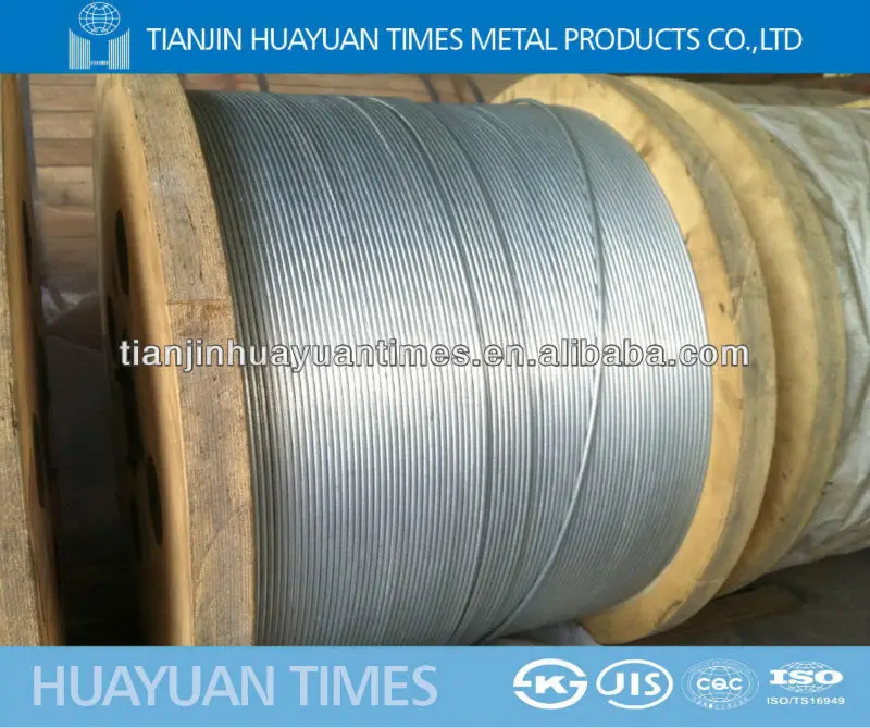 25 factory! ASTM B 957 ultra high strength steel core/ Galfan coated steel wire for Aluminium Conductor