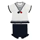 Fashion Baby Kids Sets Cotton Short Sleeve Knitted Sweater Short 2pcs Set Baby Boy Clothing Set
