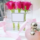 12 hole clear acrylic flower display storage case for rose with water holder