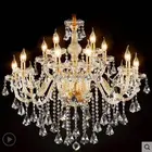 Hot selling promotional crystal chandelier gold for wedding event luxury beautiful k9 crystal lamp