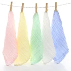 Six-layer muslin cotton seersucker square bib towel gauze baby soft saliva towel
