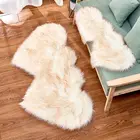 Shaggy Bathroom Set Fabric Chair Cover Throw Blanket Pink Sheepskin Faux Fur Rug