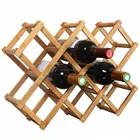 Natural Eco-Friendly FDA SGS Certificate Foldable Bamboo Wooden Wine Rack 10 Bottles