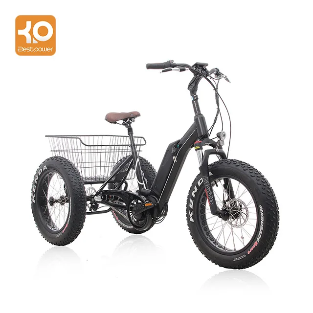 2018 Sıcak satış yağ lastik elektrikli trike kargo bisiklet 3 tekerlekli bisiklet yetişkin için