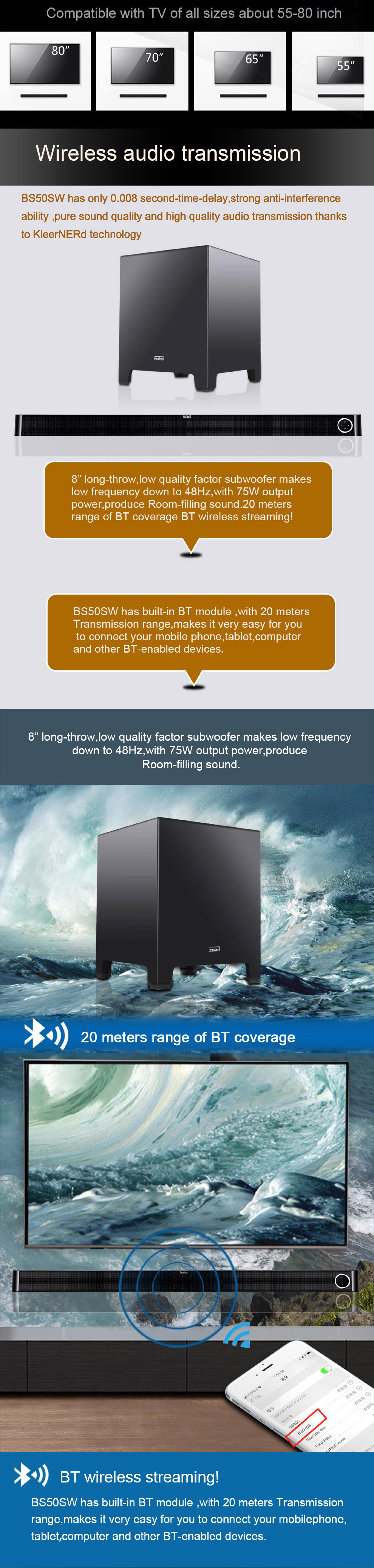 soundbar with 8 inch subwoofer