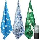 Custom Personalized Tropical plant print Microfiber Fabric Brand Beach Bath Towel