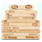 logo stamp engraved wood ice cream popsicle sticks