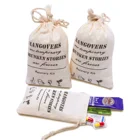 NATURAL LOGO MUSLIN POUCH PRINTED MINI CANDY PACKAGING STRING COTTON BREAD BAG