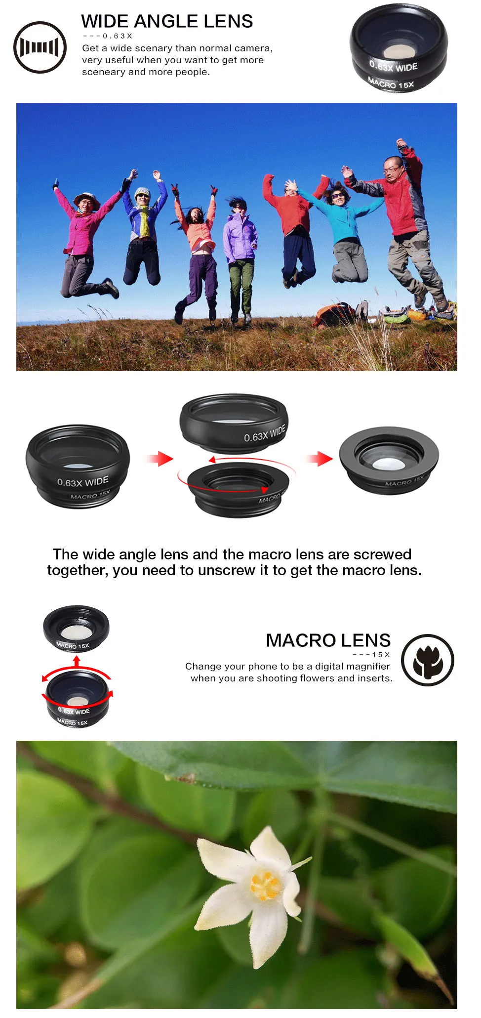 2020 Apexel wholesale DG5 wide angle&Macro, fisheye, telephoto Optical camera Cell Phone lens