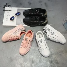 Custom made shoes women casual sport sneakers white diamond shoes