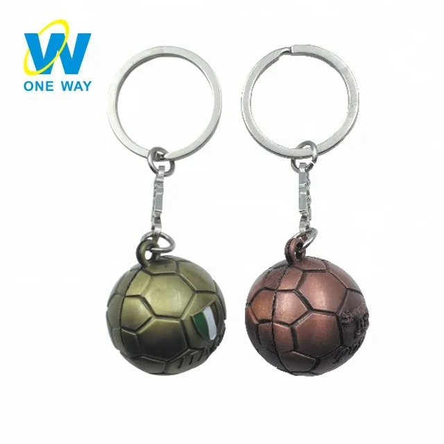 wholesale custom 3d soccer key chain promotional metal keychain