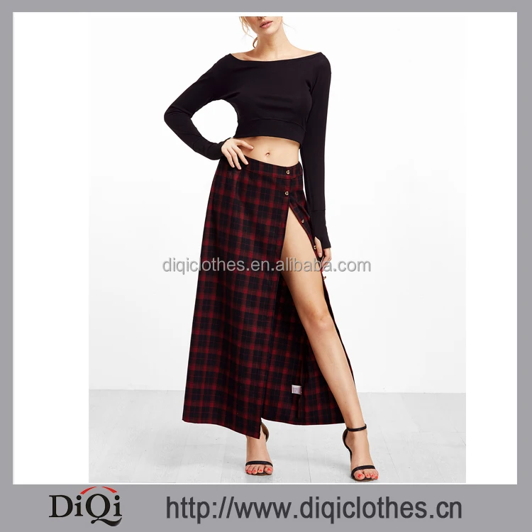 red black plaid skirt