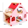 Factory Supply Pretend Play Toys Loving Wooden Doll House With Furniture