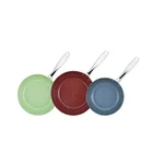 Various sizes stainless steel non stick colorful coating cookware frying pan set