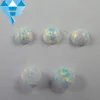 Machine cut round flat cabochon white opal gems for jewelry making