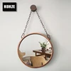 KOXZE Unique elegant retro circle framed iron metal hanging mirror for home wall decorative with hook