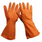 cotton lined kitchen/cleaning/washing yellow natural latex flocklined household gloves sprayed