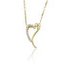32283 elegant big stone pendant , 14k gold color pendant, diamond pendant