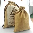 Natural Burlap Hessian Jute Bags Sacks Candy Bag Jewelry Packaging Bags Wedding Favor Pouch & Drawstring Gift Bag JUTE BAG