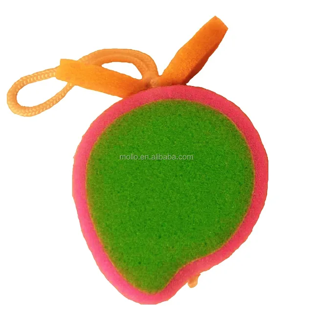 eco-friendly multi-color peach shape fruit sponge promotional