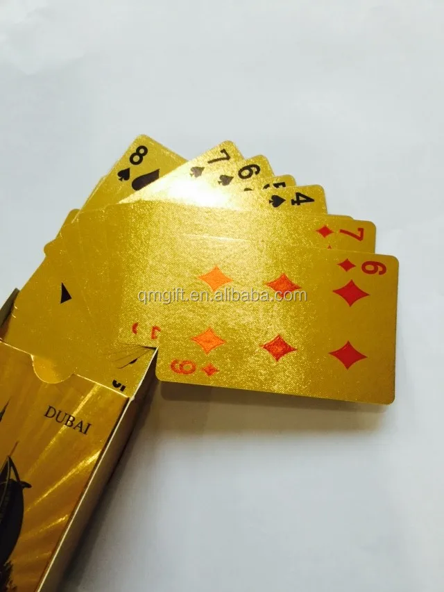 ゴールド箔プラスチック トランプ 、 ダブル セット ゴールデン プラスチック ポーカー仕入れ・メーカー・工場