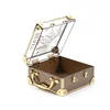Wholesale portable gold frame decor flower gift box glasses jewelry perfume acrylic display cases with lock lid
