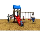 Safety material swing outdoor playground plastic garden slide and swing play set