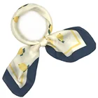 Fashion elegant custom printed silk lady scarves designer neck kerchief shawl hair head women square silky scarf