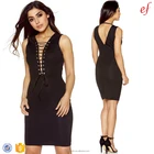 Women's Sleeveless Sexy Mini Bodycon Lace Up Dress