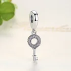 Key Key Simple Style 925 Sterling Silver Charm Pink Key Charms Beads For Fashion Bracelet Jewelry Making