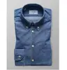 Indian style 100% cotton button down denim fabric latest design casual banded collar shirts for men