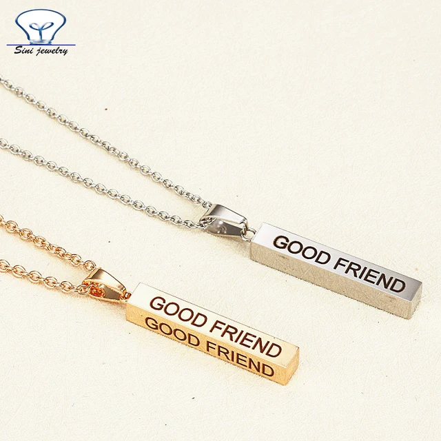 custom nameplate stainless steel women charm necklace 18k gold